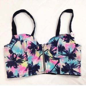 PINK Victoria’s Secret Bustier Tropical Crop Top